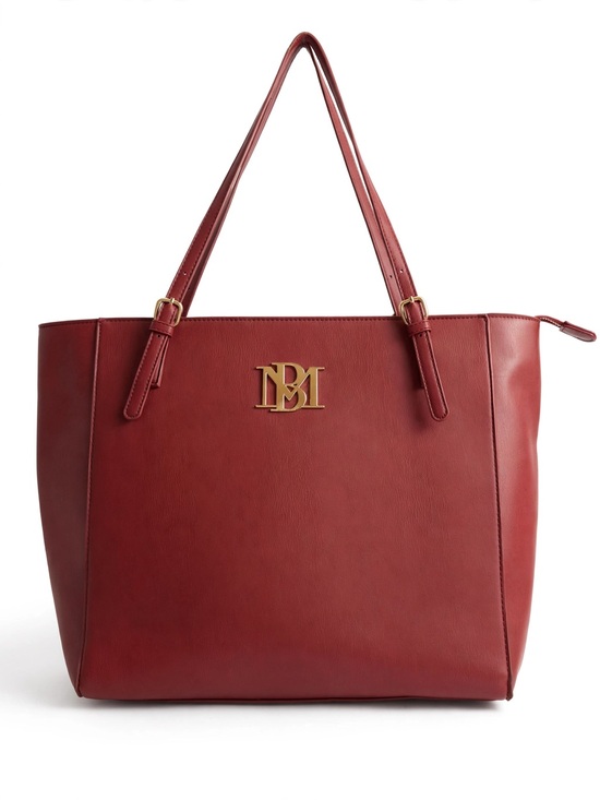 Badgley Mischka Handbags - Badgley Mischka Tote Vinipiel Burgundy Logo MB Dorado - Bolsa de Trabajo